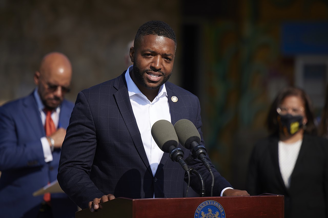 State Rep. Amen Brown Speaking With The Press.  Governor Tom Wolf Today Joined Local Lawmakers, Community Leaders And  Medical Professionals In North Philadelphia To Highlight A New Grant Program That Will Support  The Efforts Of Community Organizations Conducting Outreach On COVID-19 Vaccines. Philadelphia, PA. -  October 15, 2021